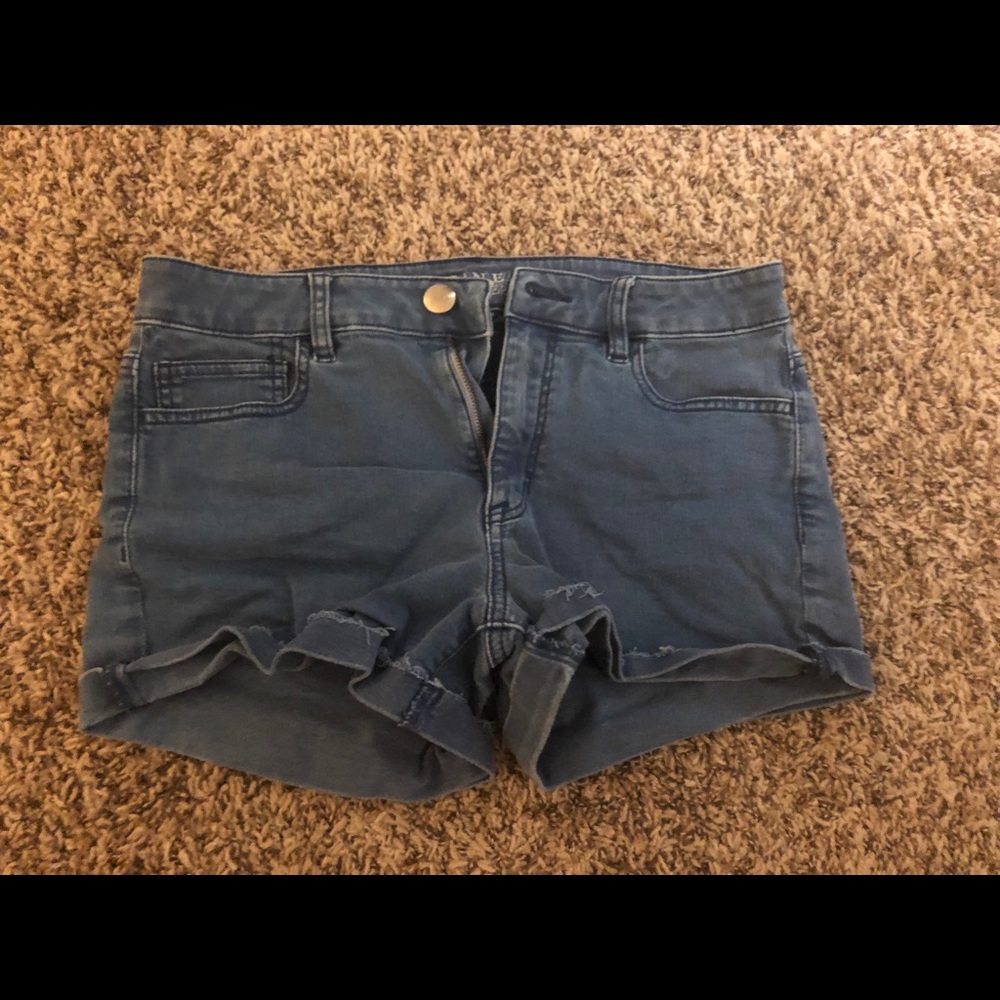 Dark blue, low high waste shorts